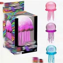 1pc Glitter Transparent Jellyfish Squishy Toy, Slow Rebound Stretchable, For Office & Study Stress Relief - Multicolor - View 4