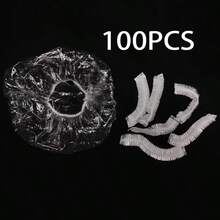 100pcs/50pcs/10pcs Disposable Shower Cap, Waterproof Elastic Shower Cap, Thickened Large High Elastic Shower Cap, Suitable For Bathing & Hair Care, Convenient To Carry, Waterproof Elastic Shower Cap, Suitable For Hair Dyeing And Beauty Salon, Suitable For Bathing & Hair Care, Thickened Large Super Elastic Shower Cap, Easy To Carry,Holiday,Festival - Transparent - View 11