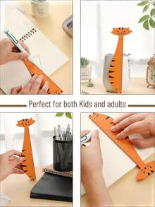 1pc Creative Cartoon Wooden Ruler Set, Teaching Aid Tool, Learning Measurement Tool, Panda, Giraffe, Crocodile, Brown Bear Cartoon Animal Shaped Ruler, Student Gift, Graduation Gift, Wooden Ruler, Suitable For Home, Classroom, Gift, Holiday Gift Decoration - Animal Rulers - View 8