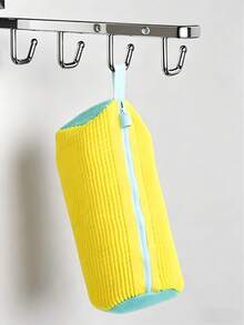 1pc Universal Large Capacity Anti-Deformation Protective EVA Padded Mesh Shoe Washing Bag, Aesthetic Minimalist Yellow Cylindrical Hidden Zipper Machine Washable Sneaker Laundry Protector Net For Spring Cleaning Back To School Renter Friendly - View 10