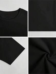 Camiseta 100% para Abuela con Diseño de Corazón, Cuello Redondo Casual, Manga Corta, Lavable a Máquina, Regalo Perfecto para el Día de la Madre para Mujeres, Ropa Casual para Abuela, Camiseta con Estampado Divertido, Regalo para el Día de la Madre. - Negro - Ver 5