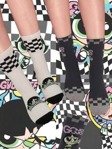 Noctvar OBM Sleepwear X Powerpuff Girls 3 Pairs POWERPUFF GIRLS Villain Design Soft Breathable Moisture-Wicking Casual Mid-Calf Socks For Men, Suitable For Various Occasions - Multicolor - View 8
