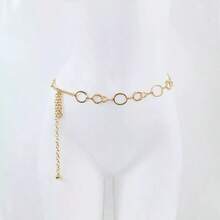 1件女士金色朋克摇滚风多层流苏裤链，适合万圣节派对或日常穿着 - 彩色 - 查看 1