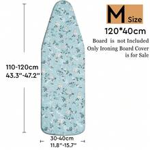 1 pezzo Copriasse da stiro con motivo artistico a foglie blu, in poliestere resistente al calore, con bordi elastici, facile da installare, lavabile in lavatrice, adatto alla maggior parte delle dimensioni di asse da stiro, resistente alle bruciature - Fiori blu - Visualizzare 16