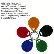 125kHz T5577 RFID Proximity ID Karte Schlüsselanhänger Nahbereichs-ID Token Tag kann für Zugangskontrolle, Türschlösser, Aufzüge und verschiedene Smart Access Control Systeme umgeschrieben werden (125KHZ) (10 Stücke) (gemischtes Set) - Mehrere Stile - Übersicht 4