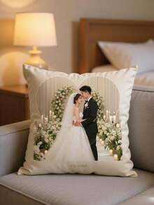 1 Personalized And Fun Couple Wedding Photo Art Photo Pillowcase (Not Included - Customized Double-Sided Printed Photos - Multicolor - View 4