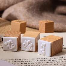 25pcs/Box Vintage Wooden Stamp Set, Suitable For Making Diaries, Photo Albums And Handicrafts. Unique And Highly Personalized. 4 Styles Available, Great For School Supplies And Students. - Wooden Seal - View 2