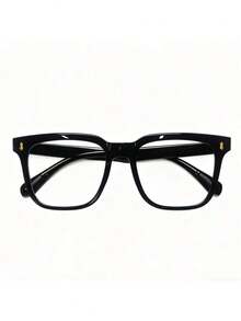 1pc Fashionable Retro Eyeglasses With Large Black Rectangular Frames - Multicolor - View 8