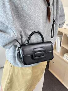 Túi xách thời trang retro mới mùa xuân 2026, túi vuông nhỏ cao cấp, túi đeo vai chéo tiện dụng cho nữ. - màu đen - Xem 4