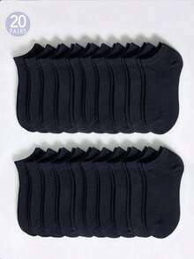 10/20 双装纯黑色、白色、灰色隐形船袜，男女通用低帮休闲袜，春夏乐福鞋袜 - 彩色 - 查看 1