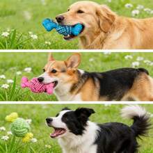 1PC Multi-Color Pet Dog Chew Rope Toy, With TPR Raised Bone Knot Toy, Durable Rope Knot Grinding And Cleaning Toy, Interactive Chew Resistant Toy For Small And Medium-Sized Dogs, Cute Cartoon Style, Perfect For Small Dog Teething, Boredom Relief - Multicolor - View 4