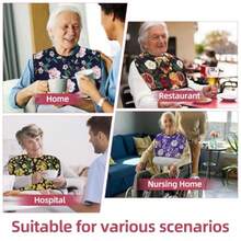4-Pack Of Adult Bibs  Women 18"X30" Cloting Protec Wit Cru Catcer - Adustable Bib  Adul  Eating Elderly Gif  Seniors Women And  Wit  Ne - Màu tím - Xem 7