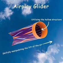 Airplay 滑翔机户外运动滑翔机，投掷游戏，适用于草坪、沙滩、公园等场景，团队建设游戏，户外休闲，家庭娱乐，适合 16 岁及以上人群，可用作圣诞节、复活节、情人节、生日礼物和派对礼品。[颜色随机] - 彩色 - 查看 4