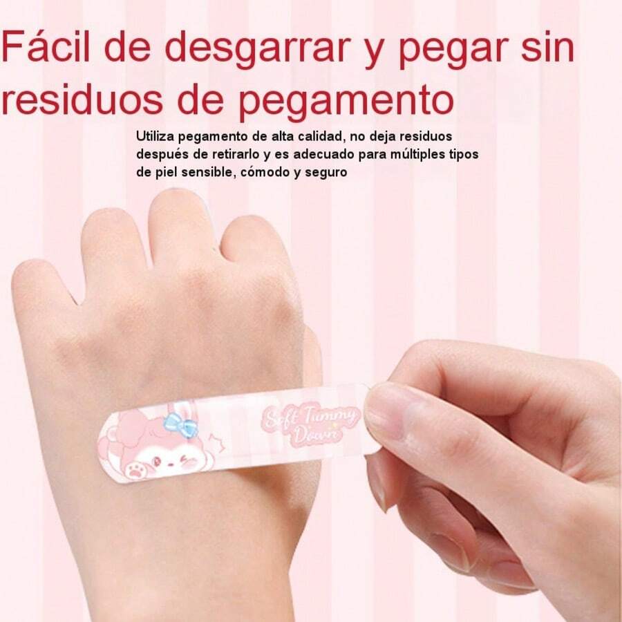 20pcs/Box Cartoon Bandages, Breathable Waterproof 20pcs Portable Home Use Cute Paw Print Adhesive Bandages - A - View 1