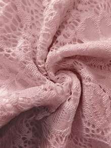 Vestido mini elegante y de moda con diseño de volantes, tirantes con lazo y parches de encaje, sin mangas y ajustado, para fiestas de verano - Rosa - Ver 10