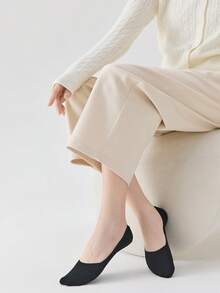 2/5/10双装女士多色透气网眼隐形船袜，情侣/家庭亲子装，高弹力，抗菌防臭，柔软舒适，四季皆宜，针织透气面料，简约风格，居家、通勤、聚会、度假、节日礼物 - 彩色 - 查看 2