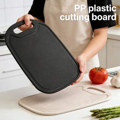1/2pcs High Quality PP Plastic Cutting Board, Chopping Board Set, Kitchen Accessories, Suitable For Cutting Vegetables, Fruits, Meats, Can Contact With Cooked Food, With Juice Groove, Not Easy To Spill, Cutting Board, Ideal For Home Decor, Kitchen Storage, Camping Equipment, Kitchen Utensils, Also Can Be Used For Pre-Meal Preparation, Restaurant Service Board, Multi-Function Cutting Board, Ideal Gift For Mother's Day, Cooking Enthusiasts, Birthday