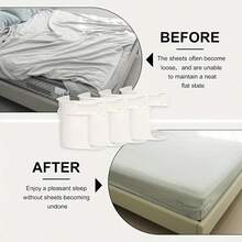 4/8pcs Bed Sheet Fasteners - Non-Slip Mattress Clips, Heavy Duty White - Durable PP Plastic Mattress Corner Straps, Bed Sheet Clips, Fits All Mattress Sizes, Anti-Wrinkle Bedding Fixation Tool, Minimalist Design - Mattress Corner Buckles - View 5