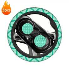 Bộ 3 món gồm 1 bọc vô lăng in họa tiết tối giản và 2 đế lót cốc in họa tiết tương ứng, bọc vô lăng chống thấm nước (không có vòng trong), phù hợp với vô lăng 14.5-15 inch. - Bộ vô lăng - Xem 12