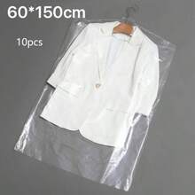 Capa protetora transparente contra poeira, saco plástico para guardar roupas, capa protetora para roupas penduradas, capa protetora transparente para ternos, saco plástico para guardar roupas penduradas, saco protetor para roupas de lavanderia a seco, saco protetor reutilizável contra poeira - Espessura 2,2 fios - Ver 14