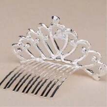 1pc Fashionable Modern Sparkling Elegant Crown Decor Hair Clip, Suitable For Party, Holiday, Gift To Friends And Family, Daily Wear - Silver - View 7