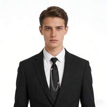 1pc Fashion Shiny Crystal Cross Detachable Solid Color Tie, Suitable For Daily Business And Casual Wear,Festival,Graduation Gift - Cross - View 5