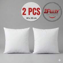 2pcs Soft Supportive Silicone Fiber Bed Pillows, 30 X 30 Cm, Made In Turkey - White - View 2