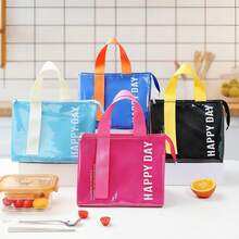 1pc Dopamine Insulated Lunch Bag, Thick Aluminum Foil Non-Contact Food, Waterproof Women's Lunch Tote, Office Lunch Box, Thermal Food Bag, Camping Gear, Outdoor Picnic Basket, Suitable For Outdoor And Daily Use, Unisex, Mother's Day, Teacher's Day, Christmas Gift - Multicolor - View 6