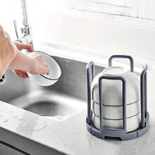 1pc Adjustable Kitchen Sink Dish Drying Rack, Multifunctional Dish Storage Rack - Multicolor - View 9