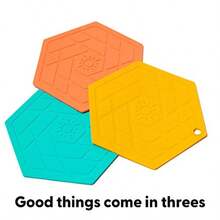 Trivet Mat Set of 3 Silicone Pot Holder Hot Pads Potholders for Pots and Pans Variety Mix - Mezcla variada - Ver 4