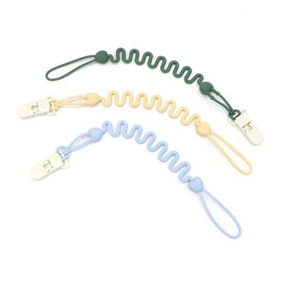 3 Packs With 3 Clips Cute Silicone Baby Pacifier Clips Anti-Drop Chain Baby Party Gift