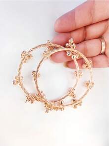 2pcs Silver Bell Bangle Bracelets, Suitable For Party, Dancing, Gift, Daily Wear - Bracelet - View 6