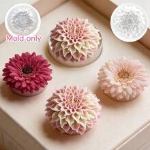 2pcs 3D Flower Shaped Candle Molds - Easy Release, Multipurpose Reusable Silicone Molds, Hollow Design, Romantic Gift, Birthday Gift, Mother's Day Gift, Valentine's Day Gift, Bridesmaid Gift, Wedding Favor, Etc. - 2 Molds/loose Tips + Non-chrysanthemum - View 3