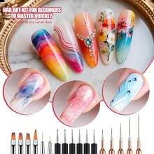 Bộ 23 cọ vẽ móng, băng dán kẻ viền móng, bút vẽ móng nghệ thuật, dụng cụ chấm và cọ kẻ đường viền cho sơn gel, cọ vẽ chi tiết nhỏ. - Nhiều màu - Xem 2