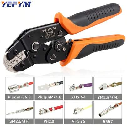 Crimps Plug JST ,TE,XH,VH,PH,Molex Terminals Ratchet Crimper Pliers SN-68B For 0.08-1.5mm²(28-16 AWG) Wires Tool