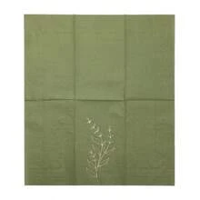 GUANYAO 20Pcs Olive Green Napkins With Gold Laurel Leaf Print, 33x40cm Rectangular Dinner Napkins For Elegant Party, Wedding, Table Decor - Green - View 7