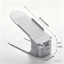 20 Sets White Adjustable Shoe Organizer With Anti-Slip Particles, 4 Levels For Different Shoes, Space-Saving Home Storage, Great Mother's Day Gift - 查看 3