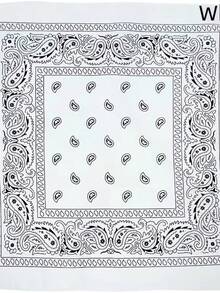 Premium Printed Bandana Scarf - Classic Style And Total Versatility - White - View 3