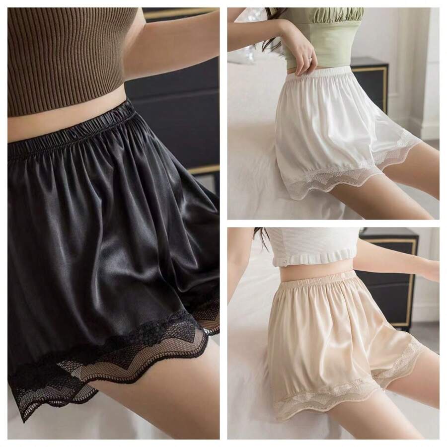 Bộ 3/2/1 chiếc, chất liệu vải mềm mại, màu trơn, ôm sát, chống chói và xuyên thấu. Có lớp lót nửa thân, độ co giãn cao. Chân váy dài đến đầu gối, tất cả các size đều có độ co giãn. Thích hợp cho mặc hàng ngày, cũng có thể phối cùng váy mùa hè, mùa thu và váy dạ hội Halloween. - Nhiều màu - Xem 1