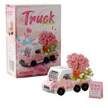 352 pezzi Set di mattoncini da costruzione mini per ragazzi e adulti dai 14 anni in su, kit di assemblaggio di un camion con girasole giallo, modello da collezione per decorazione da scrivania, giocattolo creativo, regalo per compleanno/festa della mamma - Multicolore - Visualizzare 12