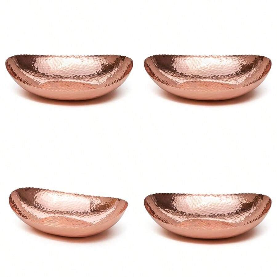 Monarch Abode - tazón decorativo martillado a mano para decoración del hogar cobre de 12.75 pulgadas tazón para llave para mesa de entrada atrapar todo cuenca de frutas decorativa - Chapado en cobre. - Ver 1
