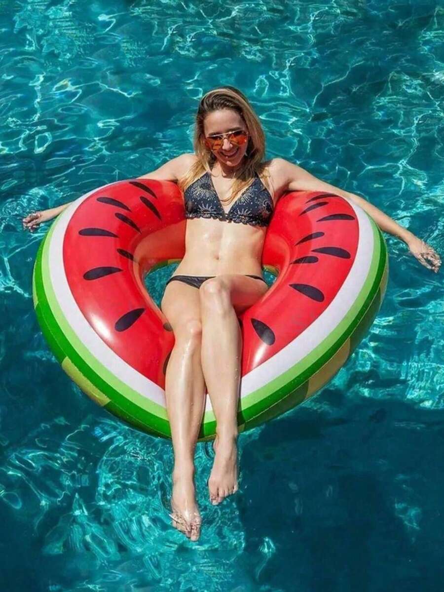 充气游泳圈,PVC材质,男女通用腋下漂浮圈,颜色包括绿色、粉色、甜甜圈形、西瓜形,适合夏季水上运动、泳池派对、沙滩派对、游泳池、海滩、夏季假期游泳圈 - 多款 - 查看 1