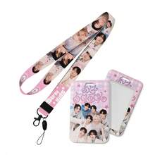 Long Lanyard Phone Strap 2-In-1 Keychain, Detachable Celebrity Inspired Slide Cover Card Holder, Creative Slide Cover Card Holder For Student ID, Commuter Pass - Multicolor - View 5