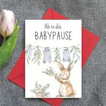 Tarjeta de protección de maternidad con sobre - Exquisita tarjeta de felicitación por el nuevo bebé | Tema "Permiso de maternidad" | Tarjeta de regalo pensativa, tarjeta de despedida prenatal | Bendiciones para las madres embarazadas en el permiso de maternidad, el parto, la fiesta del bebé - A - Ver 4