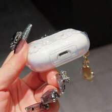 Glitter White Daisy Protective Case Compatible With Apple Charging Case, Scratch-Resistant And Anti-Drop - Clear - View 4