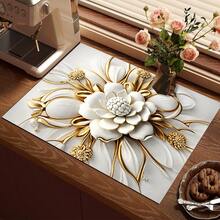 1pc 2D Pattern Printed Absorbent Mat/Drying Mat For Coffee Maker, Tableware - Absorbent Polyester Desktop Protective Mat With Rubber Anti-Slip Pad, For Kitchen Counter Decor, Home Bar And Dining Table - Multicolor - View 7