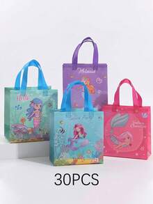 4/6/30pcs Beach Elements Non-Woven Fabric Gift Bags, Summer Holiday Style Tote Bags, Beach Party Storage Bags, Beach Travel Souvenir Bags, Outdoor Picnic Gift Packaging Bags, Beach Theme Party Favor Bags, Casual Holiday Portable Shopping Bags, Beach Style Decor Gift Bags, Holiday Party Giveaway Storage Bags, Durable Breathable Non-Woven Tote Bags With Beach Season Elements Printing - J-Multicolor - View 8