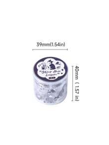 1卷银色哑光模切和纸胶带，银雾系列，适用于礼品、办公、家居、标记、标签、教室、娱乐玩具、学生计划本、创意复古装饰DIY材料 - 多色 - 查看 7