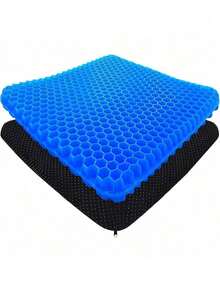 1 miếng đệm ngồi bằng gel, thích hợp cho việc ngồi lâu, dày 16 inch (khoảng 40cm) với hai lớp, đệm ngồi hình trứng thoáng mát, giúp giảm đau lưng, mông, xương chậu và xương cụt, phù hợp với ghế văn phòng, ghế xe hơi, xe lăn. - Đệm ngồi silicon - Xem 3