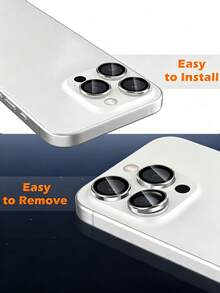 MIGAE Bộ 3 miếng dán bảo vệ ống kính camera bằng kính cường lực siêu trong chống trầy xước - Tương thích với iPhone 17 Pro Max/17 Pro/17 Air/17, 16 (6.1 inch) và 16 Plus (6.7 inch), kính cường lực 9H với vòng kim loại bảo vệ độc lập, độ trong suốt cao, tương thích với iPhone 15 Pro Max, 14 Plus, 13, 12, 11, 15 Pro, 15 Plus, 14 Pro - Vừa khít, ốp bảo vệ chống trầy xước (3 miếng, màu bạc) - Bạc - Xem 6